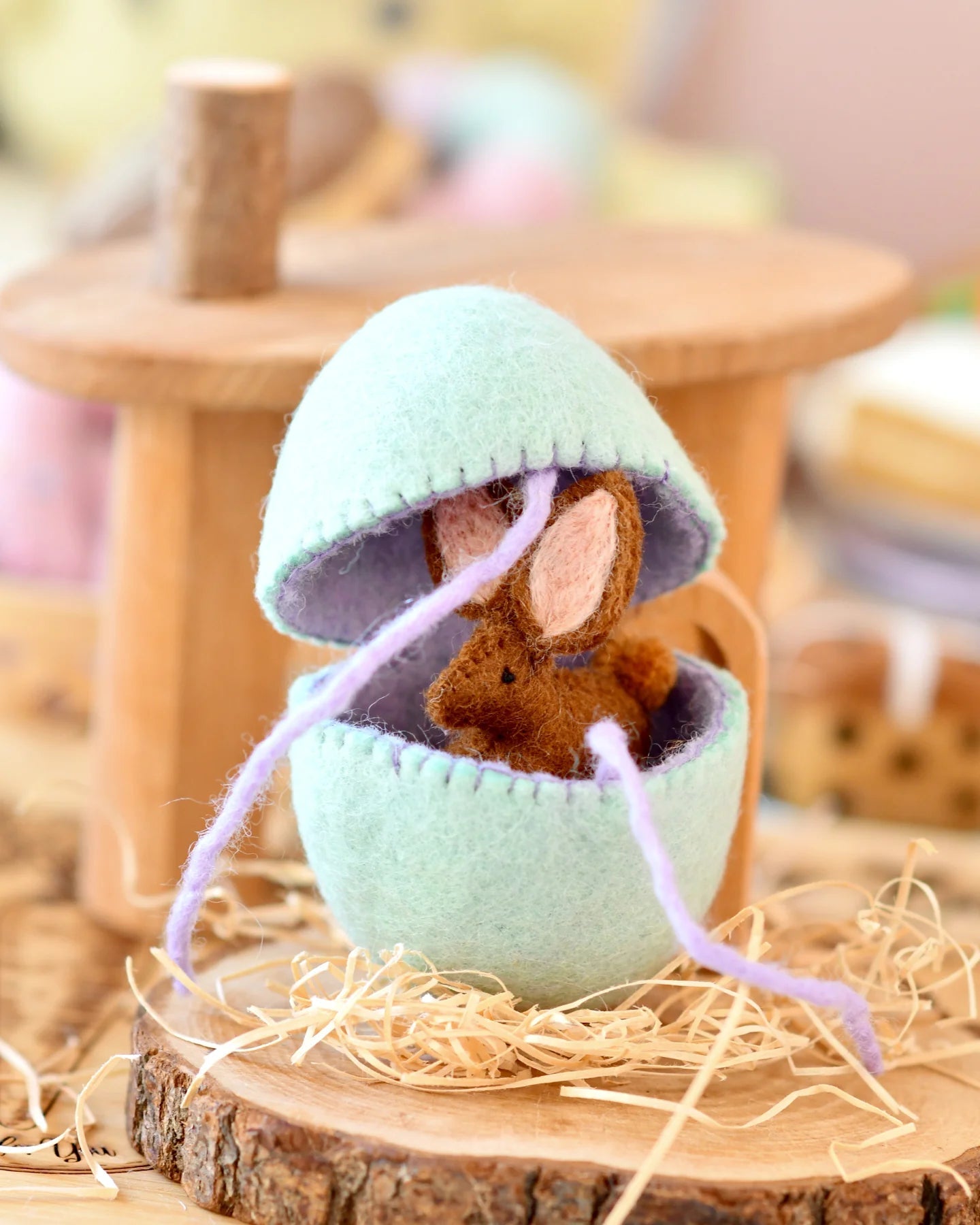 TARA TREASURES | FELT SURPRISE EGG WITH BROWN BUNNY INSIDE *PRE-ORDER* by TARA TREASURES - The Playful Collective