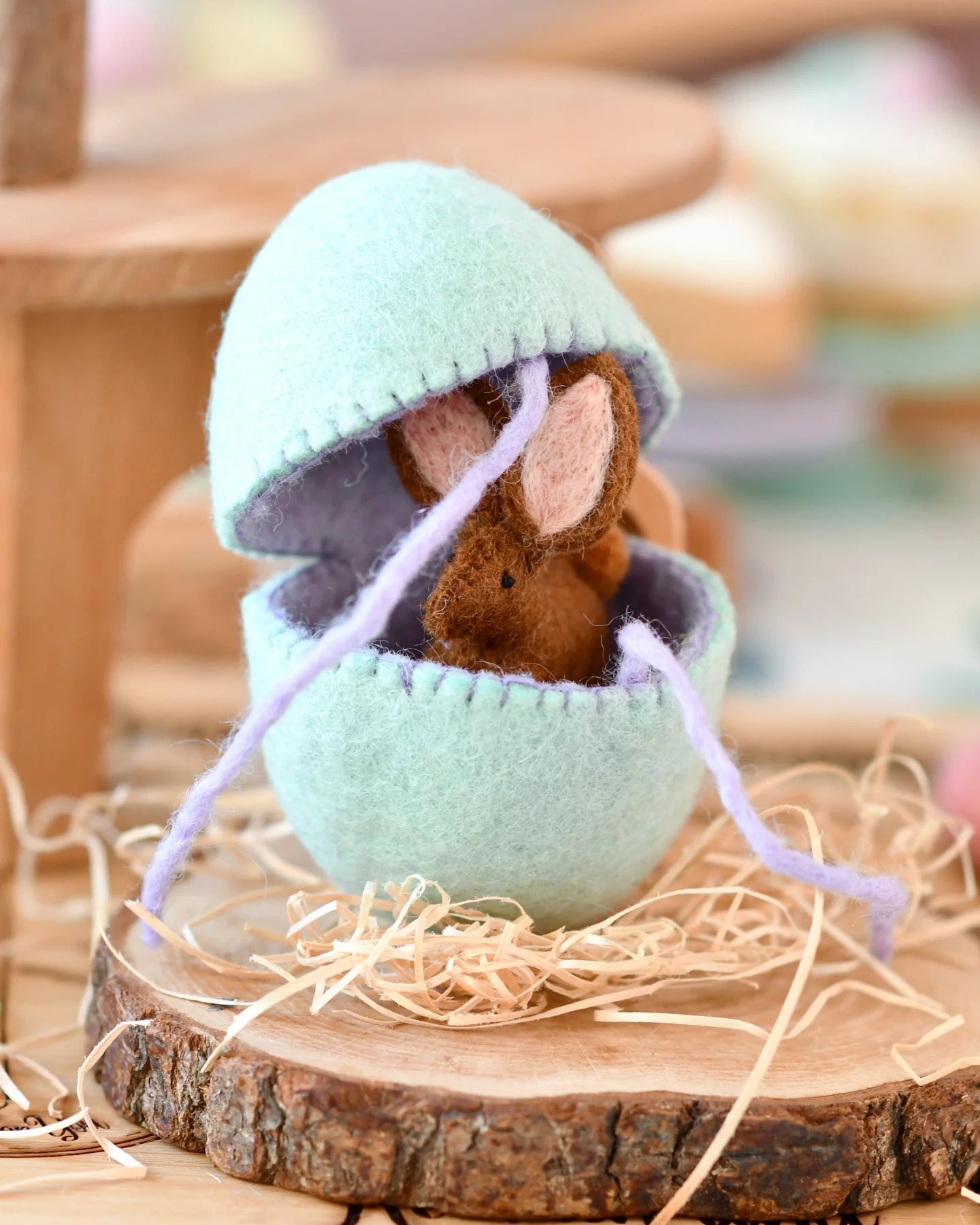 TARA TREASURES | FELT SURPRISE EGG WITH BROWN BUNNY INSIDE *PRE-ORDER* by TARA TREASURES - The Playful Collective