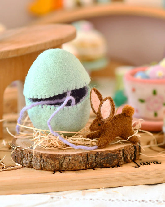 TARA TREASURES | FELT SURPRISE EGG WITH BROWN BUNNY INSIDE *PRE-ORDER* by TARA TREASURES - The Playful Collective