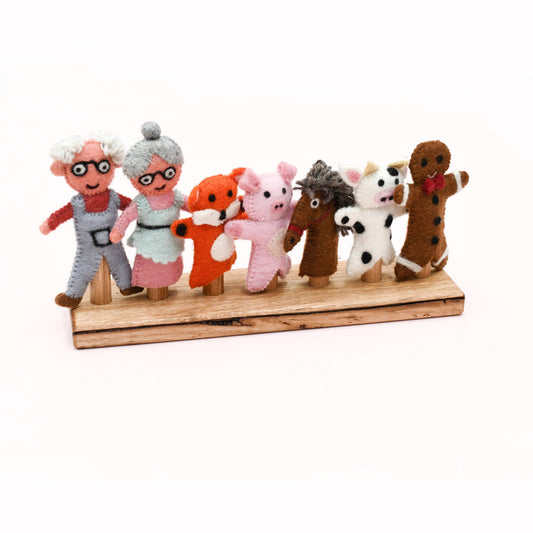 TARA TREASURES | WOODEN FINGER PUPPET STAND (7 RODS) by TARA TREASURES - The Playful Collective