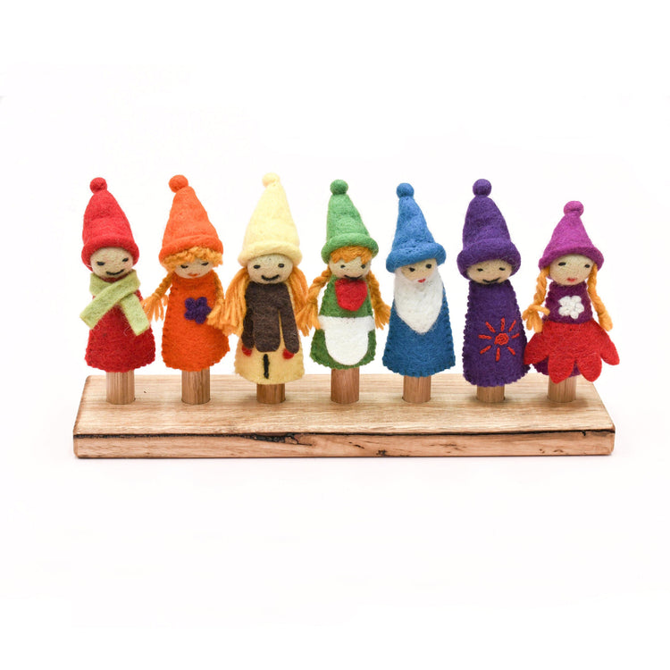 TARA TREASURES | WOODEN FINGER PUPPET STAND (7 RODS) by TARA TREASURES - The Playful Collective