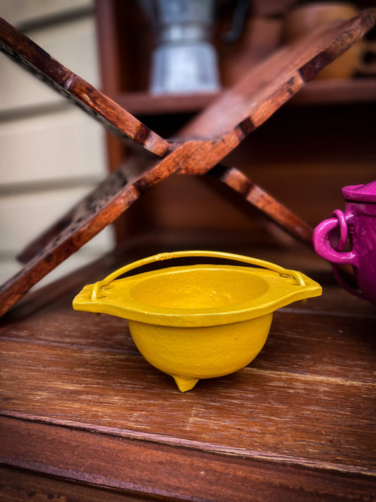 THE PLAYFUL COLLECTIVE | MINI CAST IRON OPEN CAULDRON - YELLOW by THE PLAYFUL COLLECTIVE - The Playful Collective