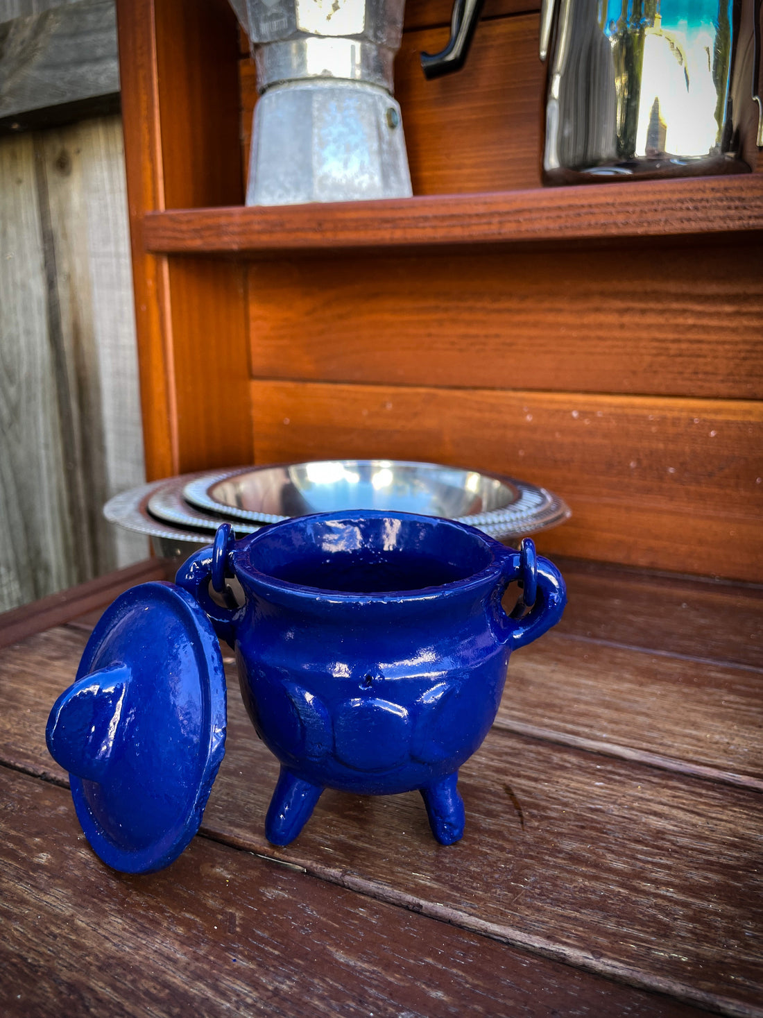 Mini Triple Moon Cast Iron Cauldron - Blue by The Playful Collective ...