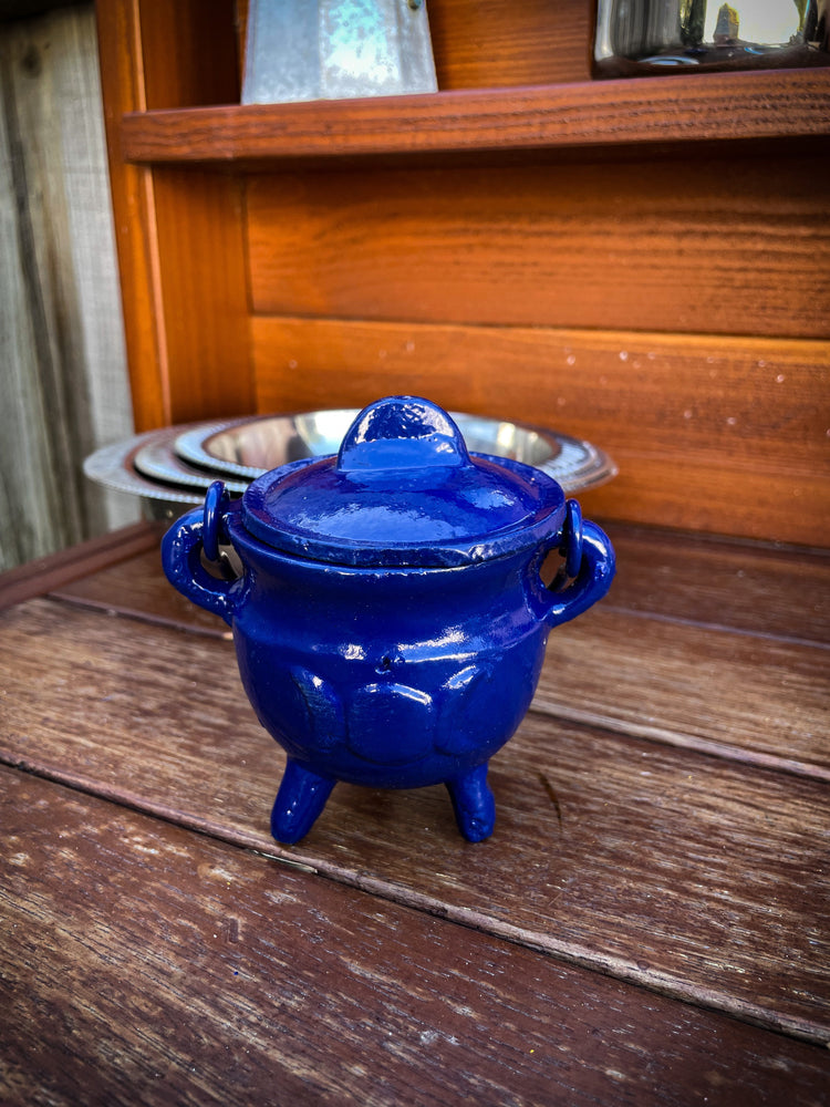 THE PLAYFUL COLLECTIVE | MINI TRIPLE MOON CAST IRON CAULDRON - BLUE by THE PLAYFUL COLLECTIVE - The Playful Collective