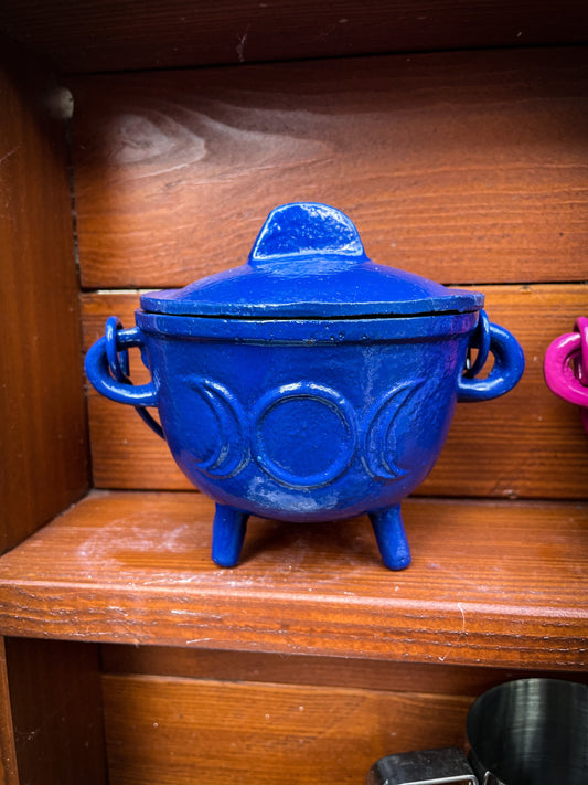 THE PLAYFUL COLLECTIVE | TRIPLE MOON CAST IRON CAULDRON - BLUE by THE PLAYFUL COLLECTIVE - The Playful Collective