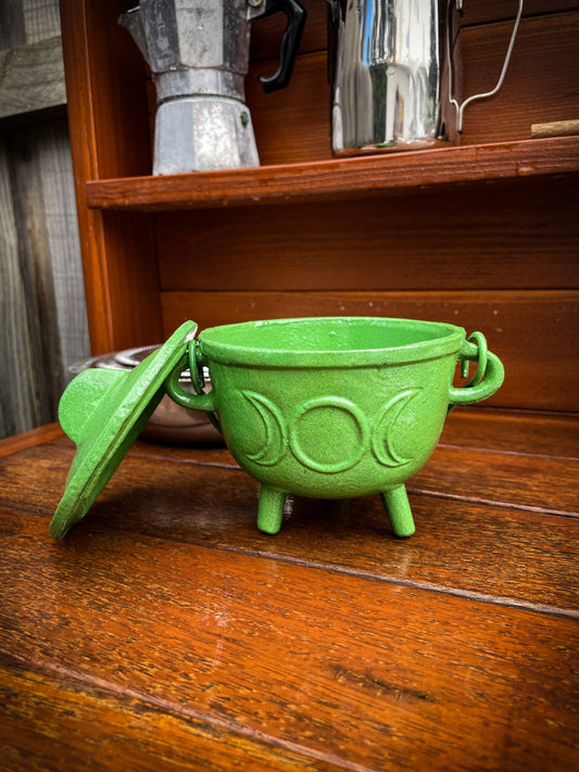 THE PLAYFUL COLLECTIVE | TRIPLE MOON CAST IRON CAULDRON - GREEN by THE PLAYFUL COLLECTIVE - The Playful Collective