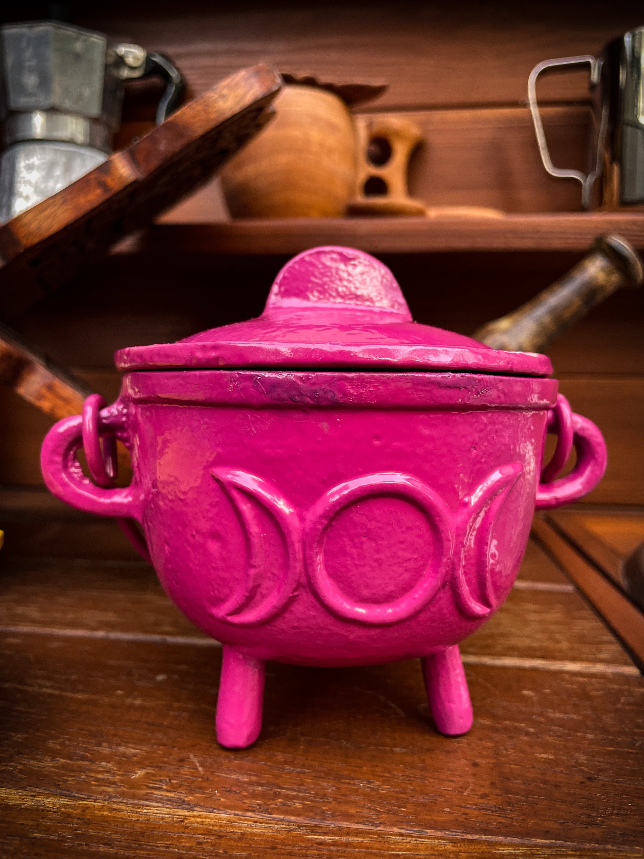 Triple Moon Cast Iron Cauldron - Pink by The Playful Collective | The ...