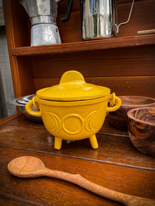 THE PLAYFUL COLLECTIVE | TRIPLE MOON CAST IRON CAULDRON - YELLOW by THE PLAYFUL COLLECTIVE - The Playful Collective