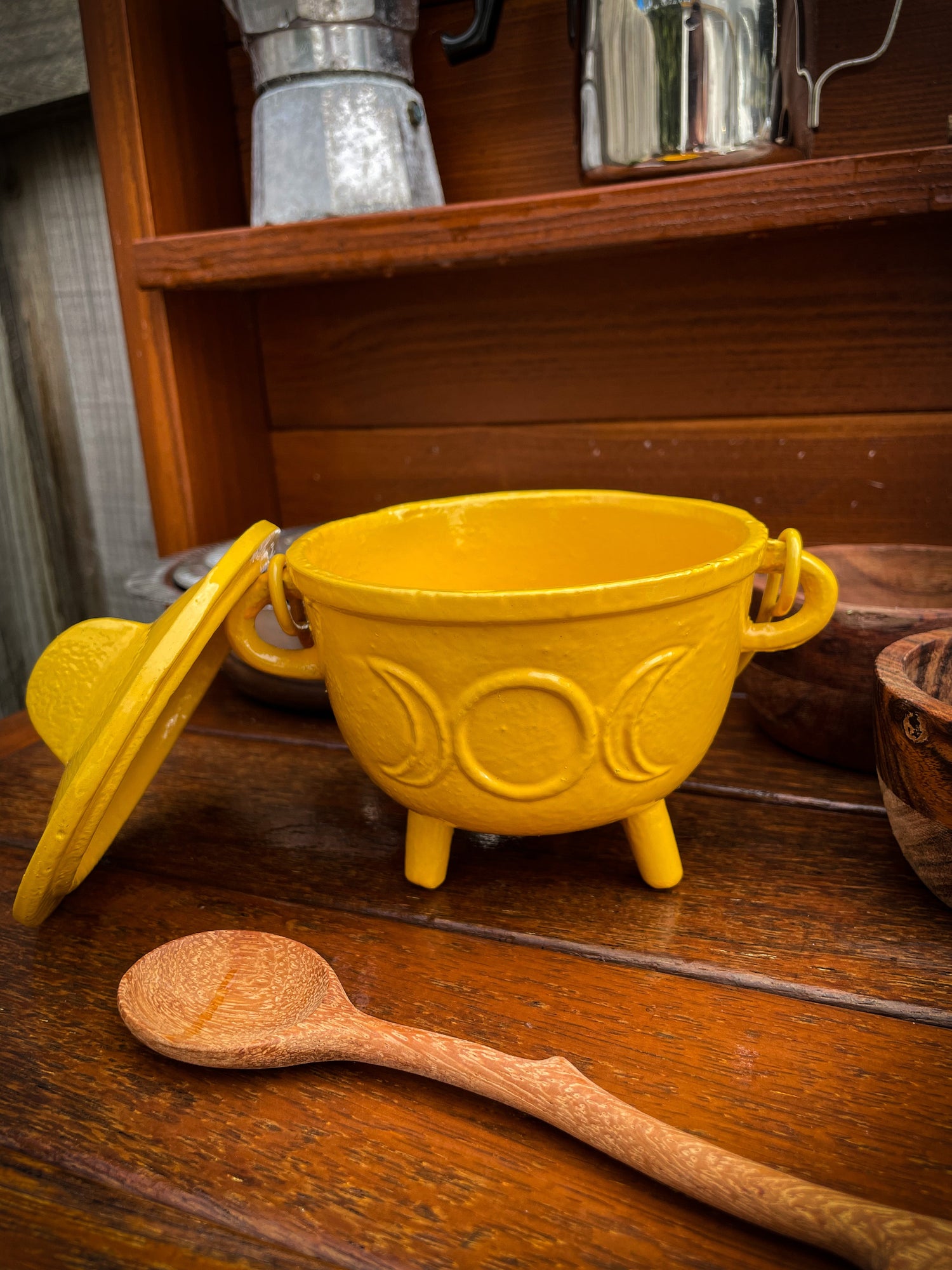 THE PLAYFUL COLLECTIVE | TRIPLE MOON CAST IRON CAULDRON - YELLOW by THE PLAYFUL COLLECTIVE - The Playful Collective