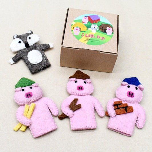 THE THREE LITTLE PIGS FINGER PUPPET SET by TARA TREASURES - The Playful Collective