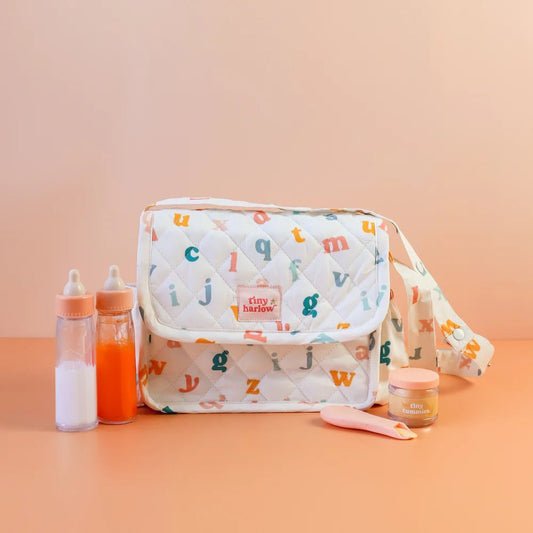 TINY HARLOW | CONVERTIBLE DOLL'S NAPPY BAG SET - AL:HABET SOUP by TINY HARLOW - The Playful Collective