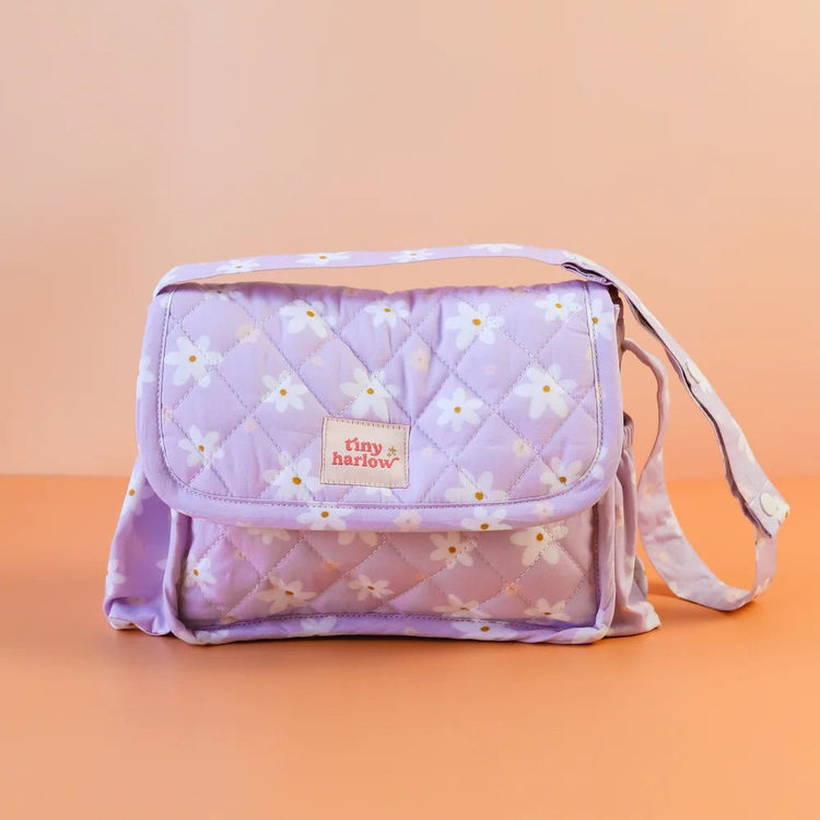 TINY HARLOW | CONVERTIBLE DOLL'S NAPPY BAG SET - LILAC DAISY by TINY HARLOW - The Playful Collective