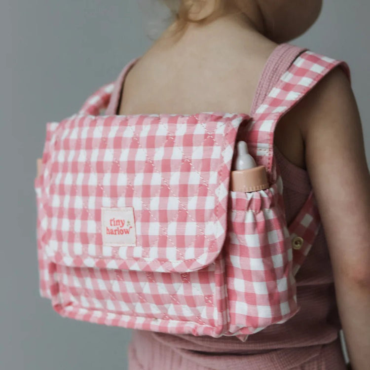 TINY HARLOW | CONVERTIBLE DOLL'S NAPPY BAG SET - PINK GINGHAM by TINY HARLOW - The Playful Collective