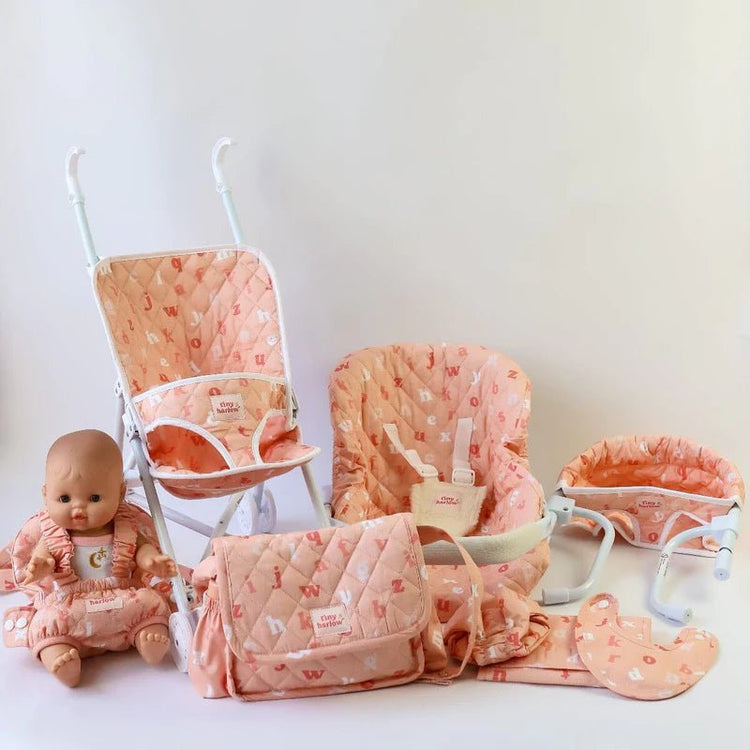 TINY HARLOW | DOLL'S CAR SEAT / CAPSULE - PEACHY ALPHABET by TINY HARLOW - The Playful Collective