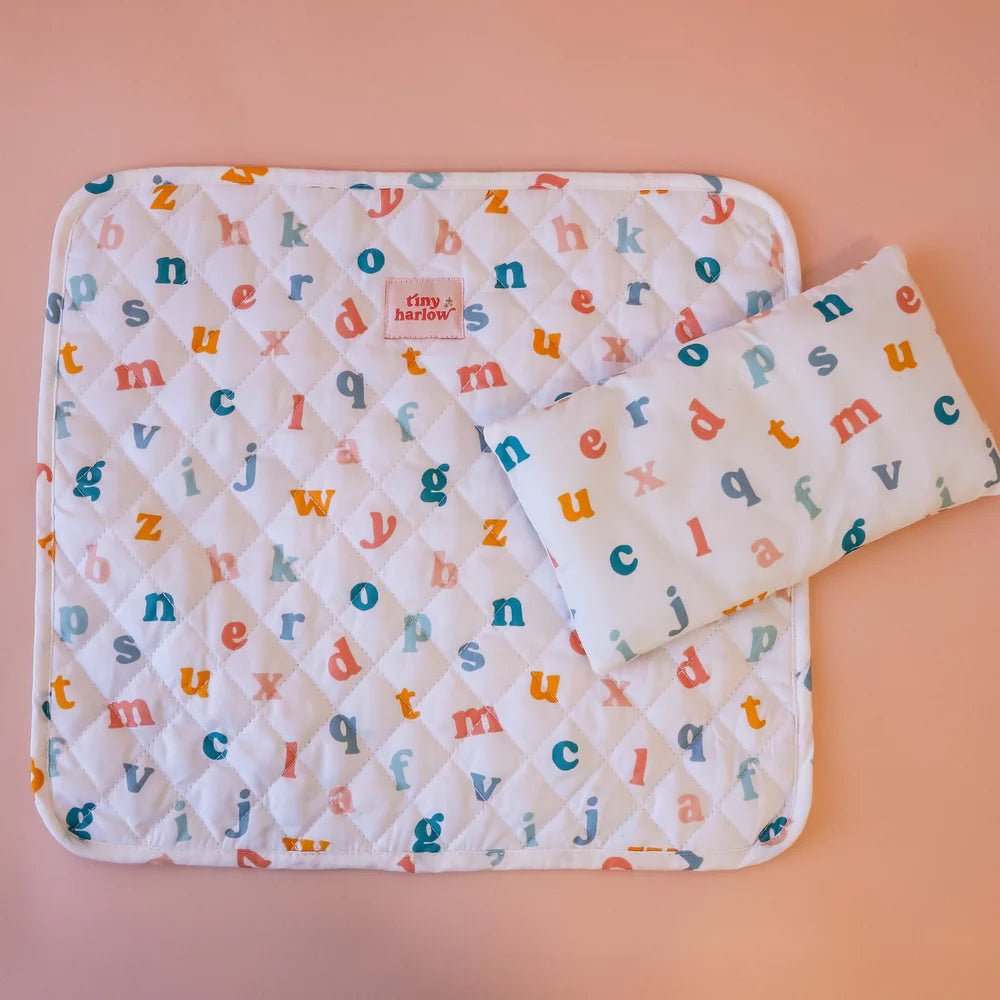 TINY HARLOW | DOLL'S QUILTED BEDDING SET - ALPHABET SOUP by TINY HARLOW - The Playful Collective