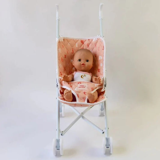 TINY HARLOW | FOLDING DOLL'S STROLLER 2.0 - PEACHY ALPHABET by TINY HARLOW - The Playful Collective
