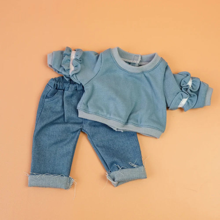 TINY HARLOW | TINY THREADS RUFFLE JUMPER & DENIM PANT SET by TINY HARLOW - The Playful Collective