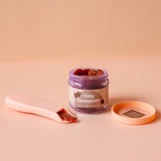 TINY HARLOW | TINY TUMMIES FOOD JAR & SPOON SET - CHOCOLATE PUDDING by TINY HARLOW - The Playful Collective