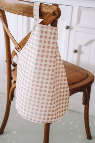 TODDLER APRON - CARAMEL GINGHAM by ELLIEBUB - The Playful Collective