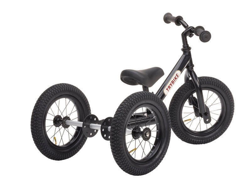 Trybike Steel 2-in-1 Tricycle Balance Bike Black by Trybike
