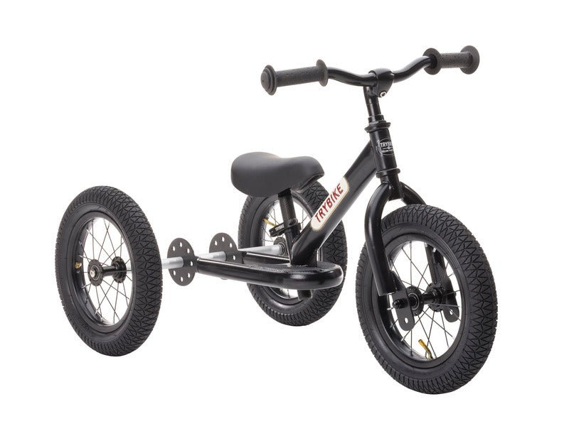 Trybike Steel 2-in-1 Tricycle Balance Bike Black by Trybike