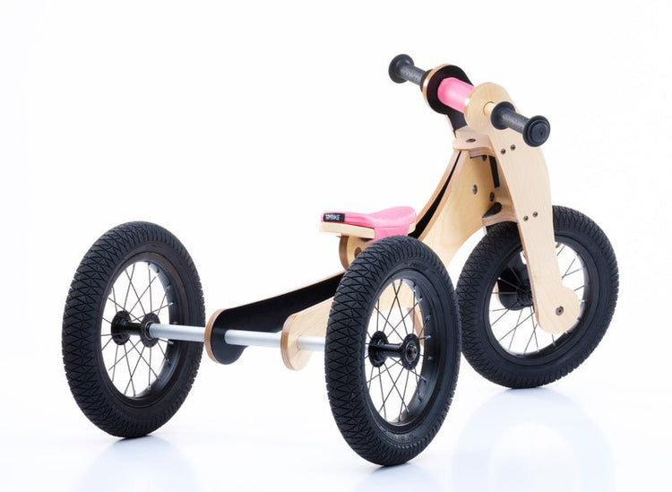 TRYBIKE | WOODEN 4-IN-1 TRICYCLE & BALANCE BIKE - PINK TRIM by TRYBIKE - The Playful Collective