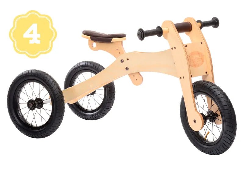 TRYBIKE | WOODEN 4-IN-1 TRICYCLE & BALANCE BIKE - PINK TRIM by TRYBIKE - The Playful Collective