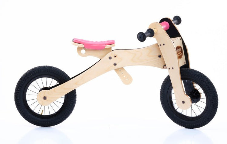 TRYBIKE | WOODEN 4-IN-1 TRICYCLE & BALANCE BIKE - PINK TRIM by TRYBIKE - The Playful Collective