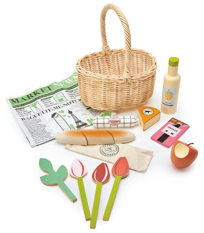 WICKER SHOPPING BASKET SET by TENDER LEAF TOYS - The Playful Collective