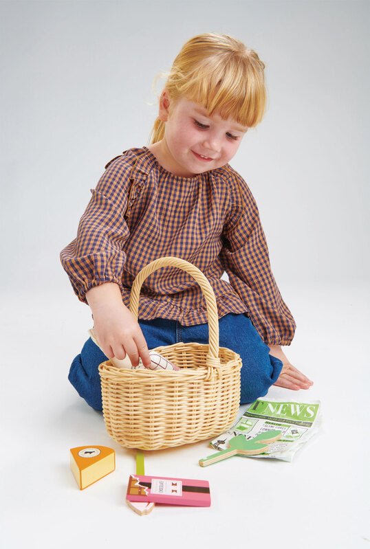 WICKER SHOPPING BASKET SET by TENDER LEAF TOYS - The Playful Collective