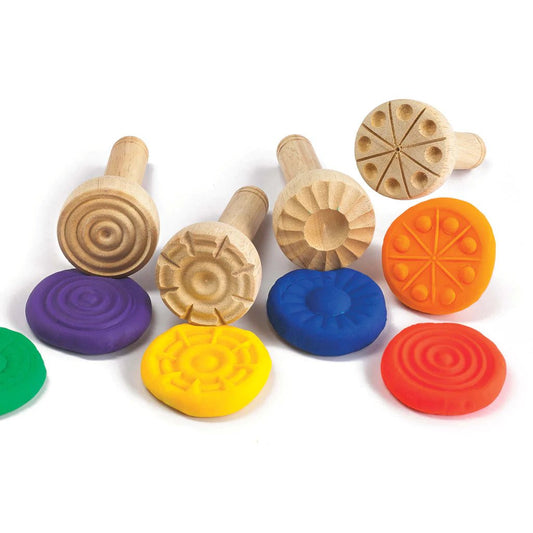 WOODEN DOUGH STAMPERS SET OF 4 by EDUCATIONAL COLOURS - The Playful Collective