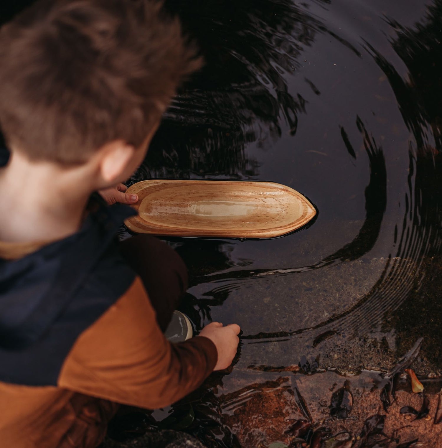 WOODEN TOY BOAT CANOE by EXPLORE NOOK - The Playful Collective