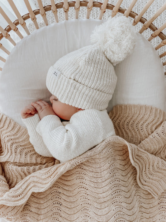 ZIGGY LOU | BEANIE - COCONUT 0-3M by ZIGGY LOU - The Playful Collective