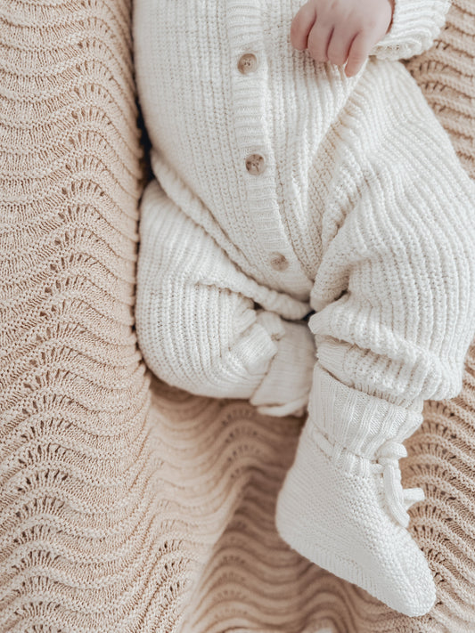 ZIGGY LOU | CLASSIC KNIT ROMPER - COCONUT NB by ZIGGY LOU - The Playful Collective